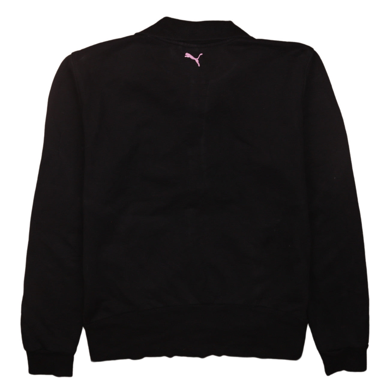 Puma Womens Black Track Jacket Size 14 Full Zip Cotton Blend