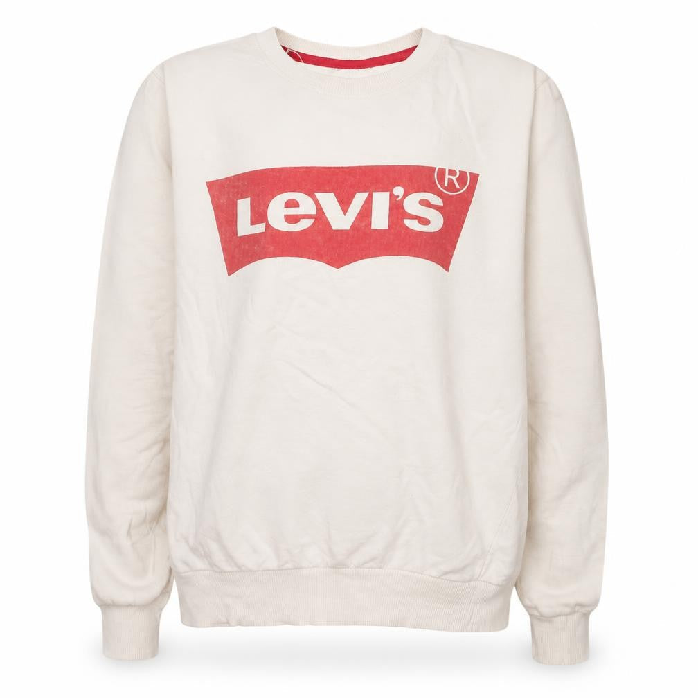 Levi's Men's White Logo Pullover Sweatshirt Size S