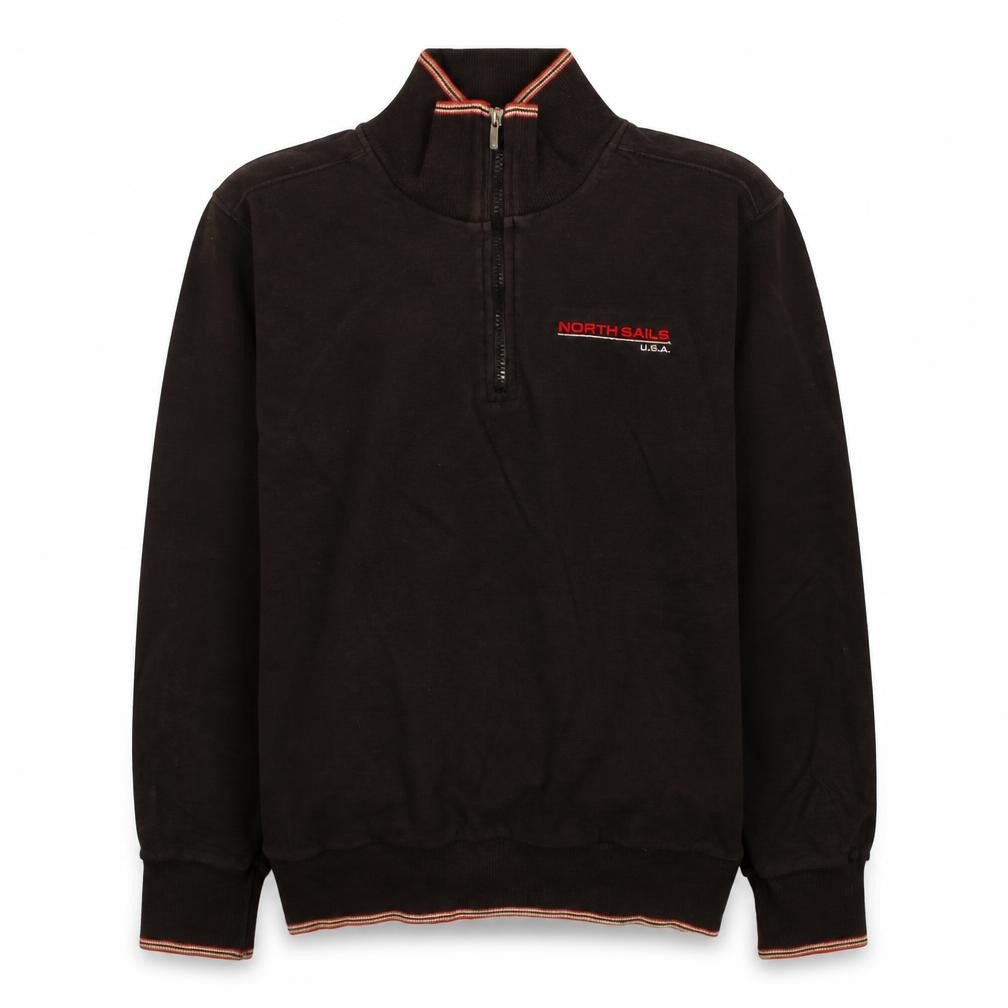 North Sails Men's Black 1/4 Zip Track Jacket Size M Cotton