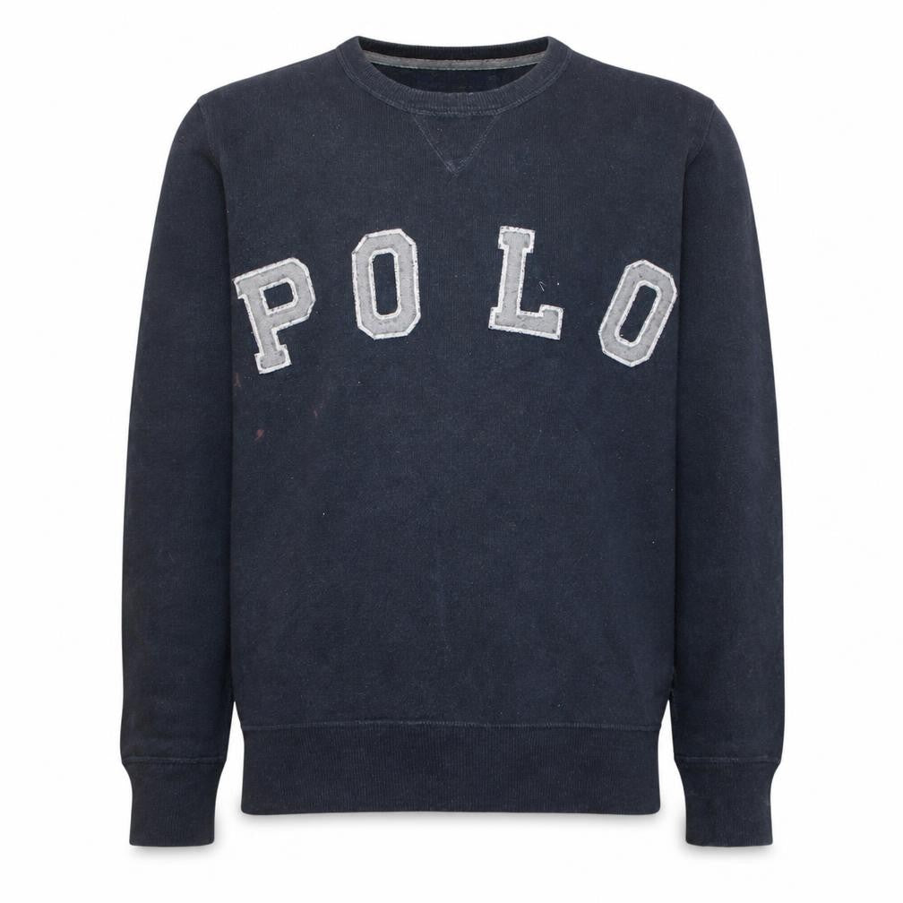 Polo Ralph Lauren Men Blue Cotton Logo Pullover Sweatshirt Size S