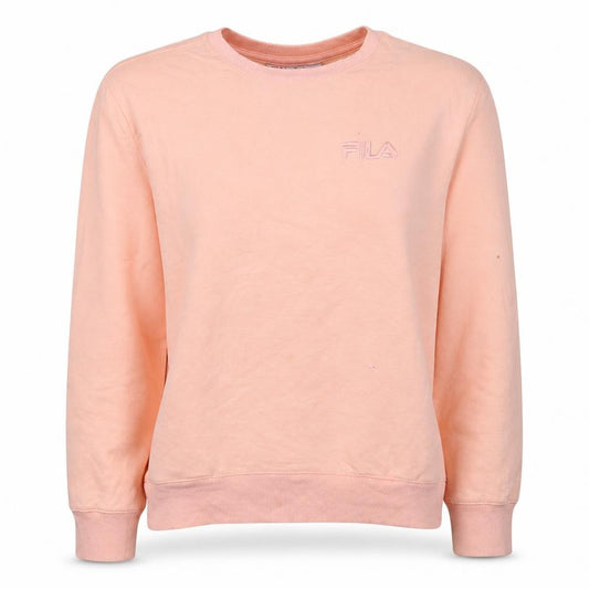 Fila Womens Pink Crew Neck Sweatshirt Size S Cotton Logo Casual
