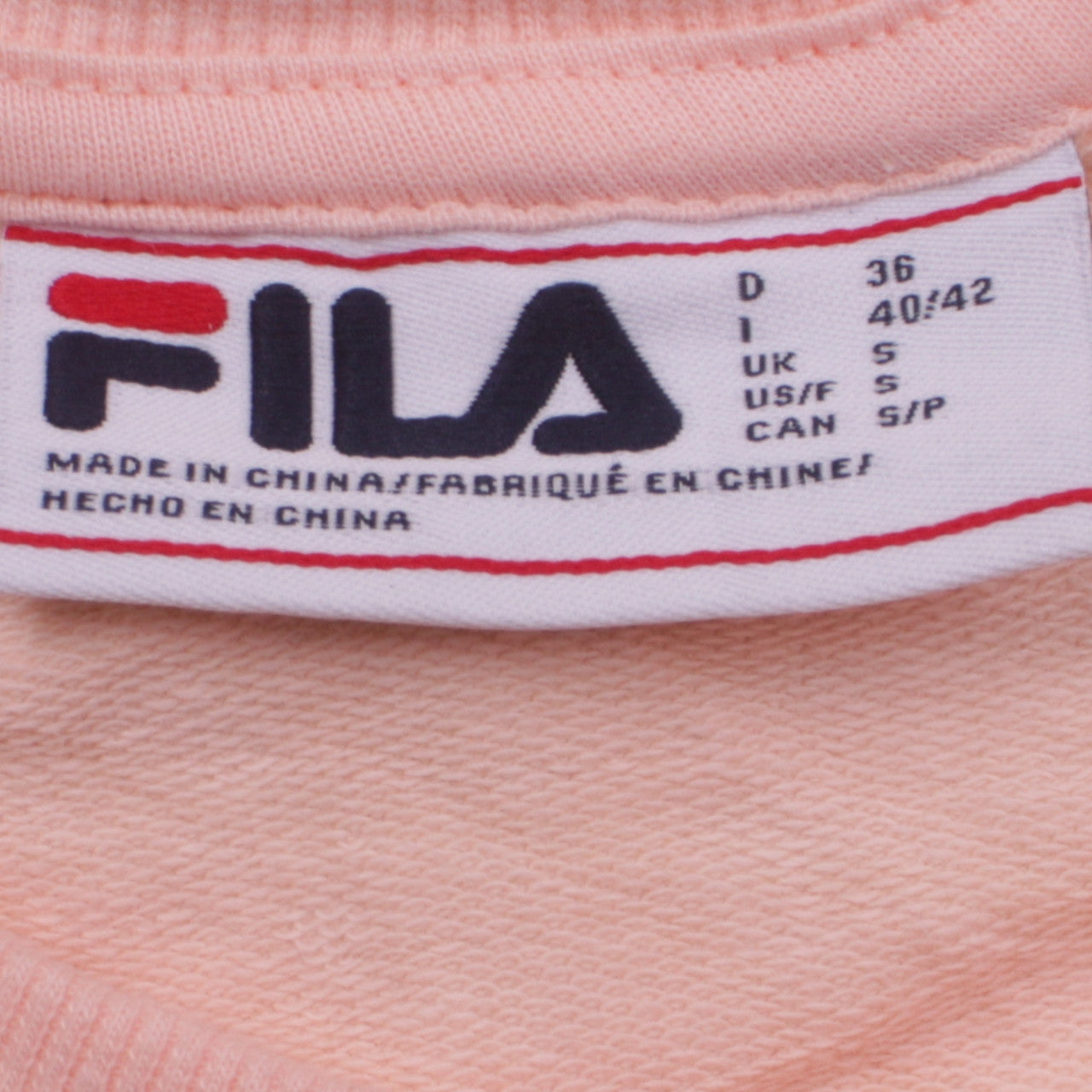 Fila Womens Pink Crew Neck Sweatshirt Size S Cotton Logo Casual