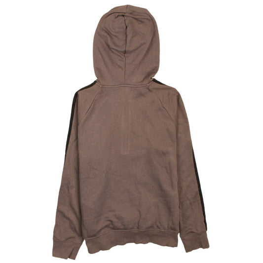 adidas Womens Brown Hoodie Size M Climailte Cotton 1/2 Zip Casual Sportswear