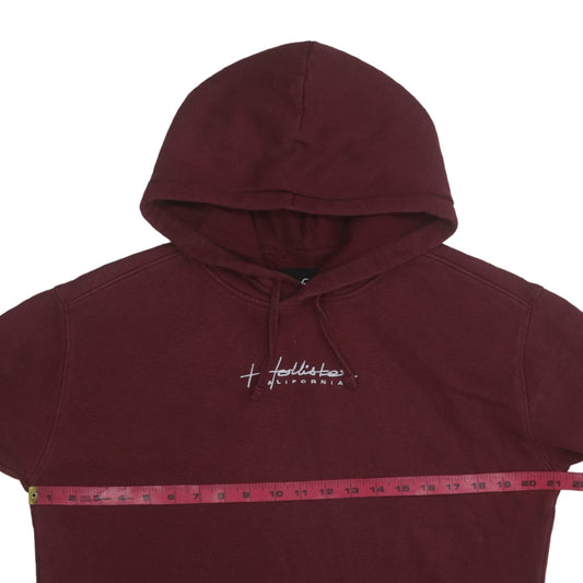 Hollister Mens Red Pullover Hoodie Small Regular Fit Fleece
