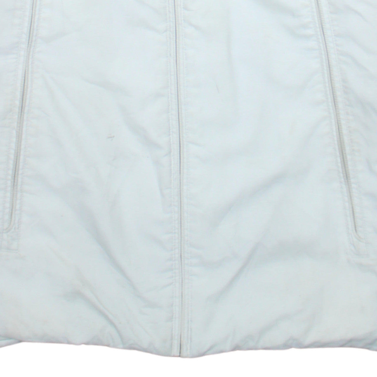 Nike Mens White Blue Hooded Puffer Jacket Size L Winter Coat