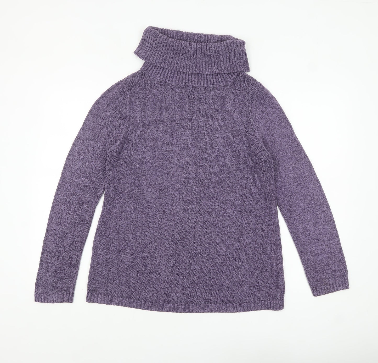Marks and Spencer Women's Purple Roll Neck Knit Jumper UK 14