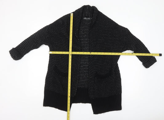 @Republic Women's Black XS Chunky Knit Open Cardigan
