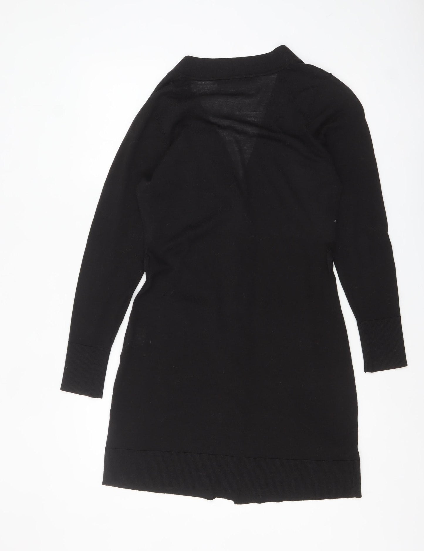 Nougat London Womens Black Wool Long Sleeve V-Neck Cardigan Size 12