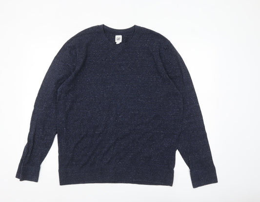 GAP Men’s Blue Cotton Blend Crew Neck Pullover Jumper Size L