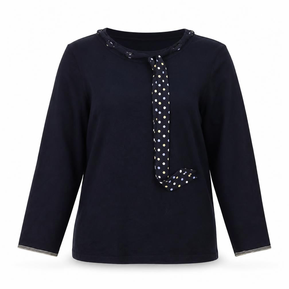 Eastex Women’s Blue 3/4 Sleeve Bow Neck Pullover Jumper Size 16