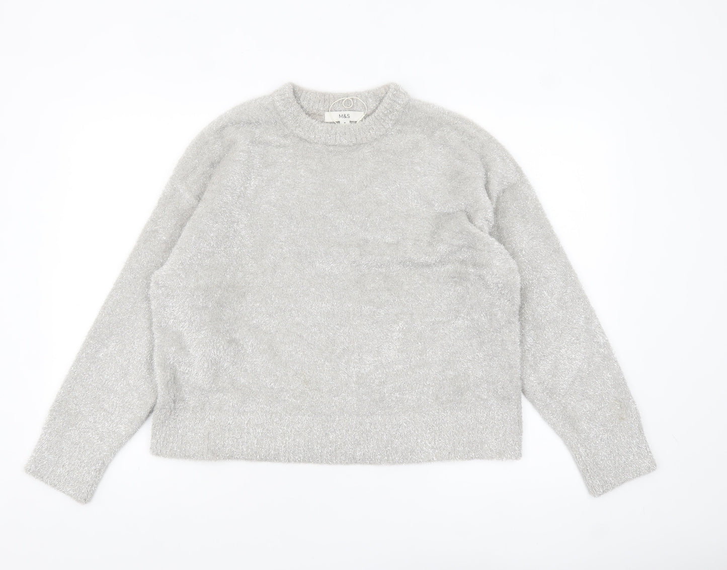 Marks and Spencer Womens Grey Glitter Knit Pullover Jumper M