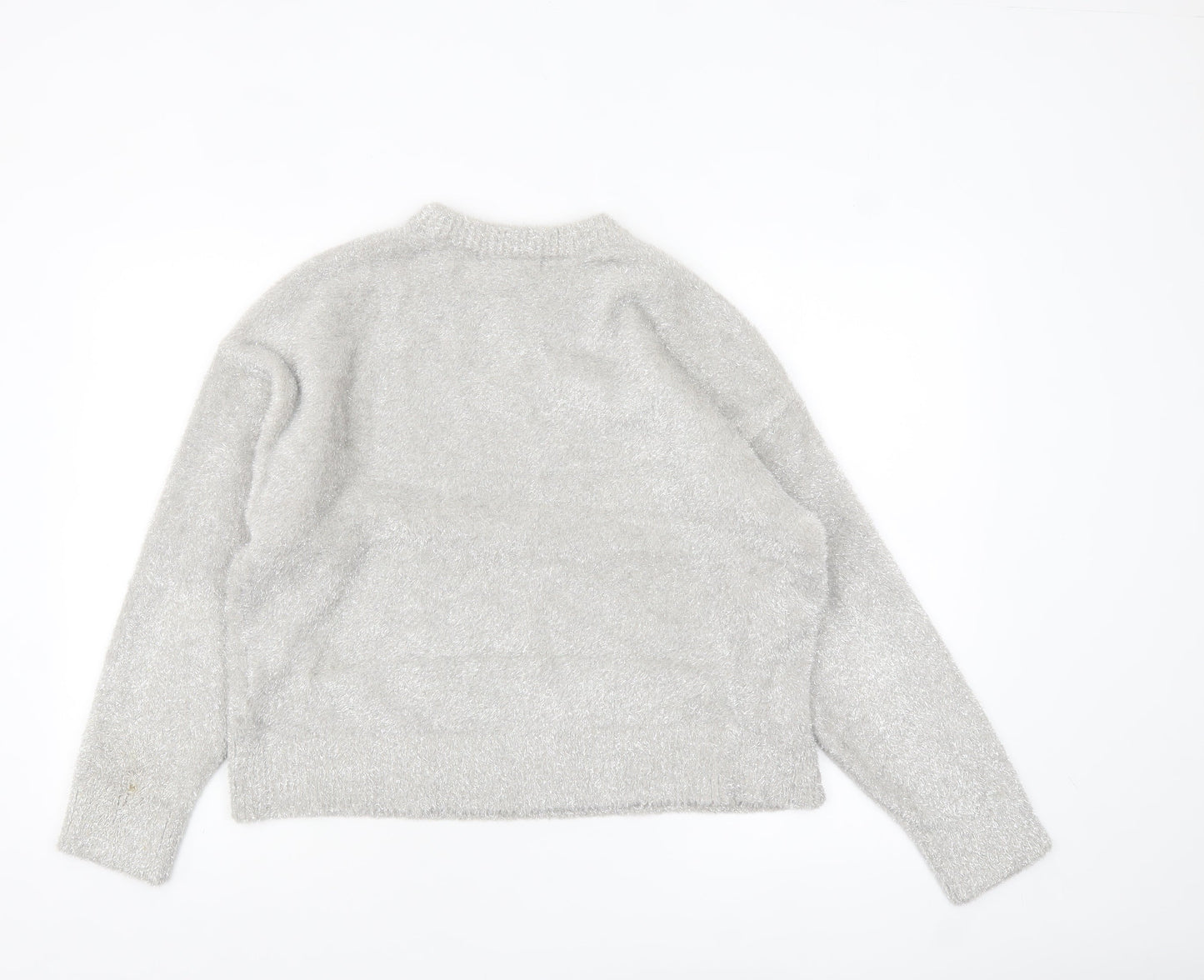 Marks and Spencer Womens Grey Glitter Knit Pullover Jumper M