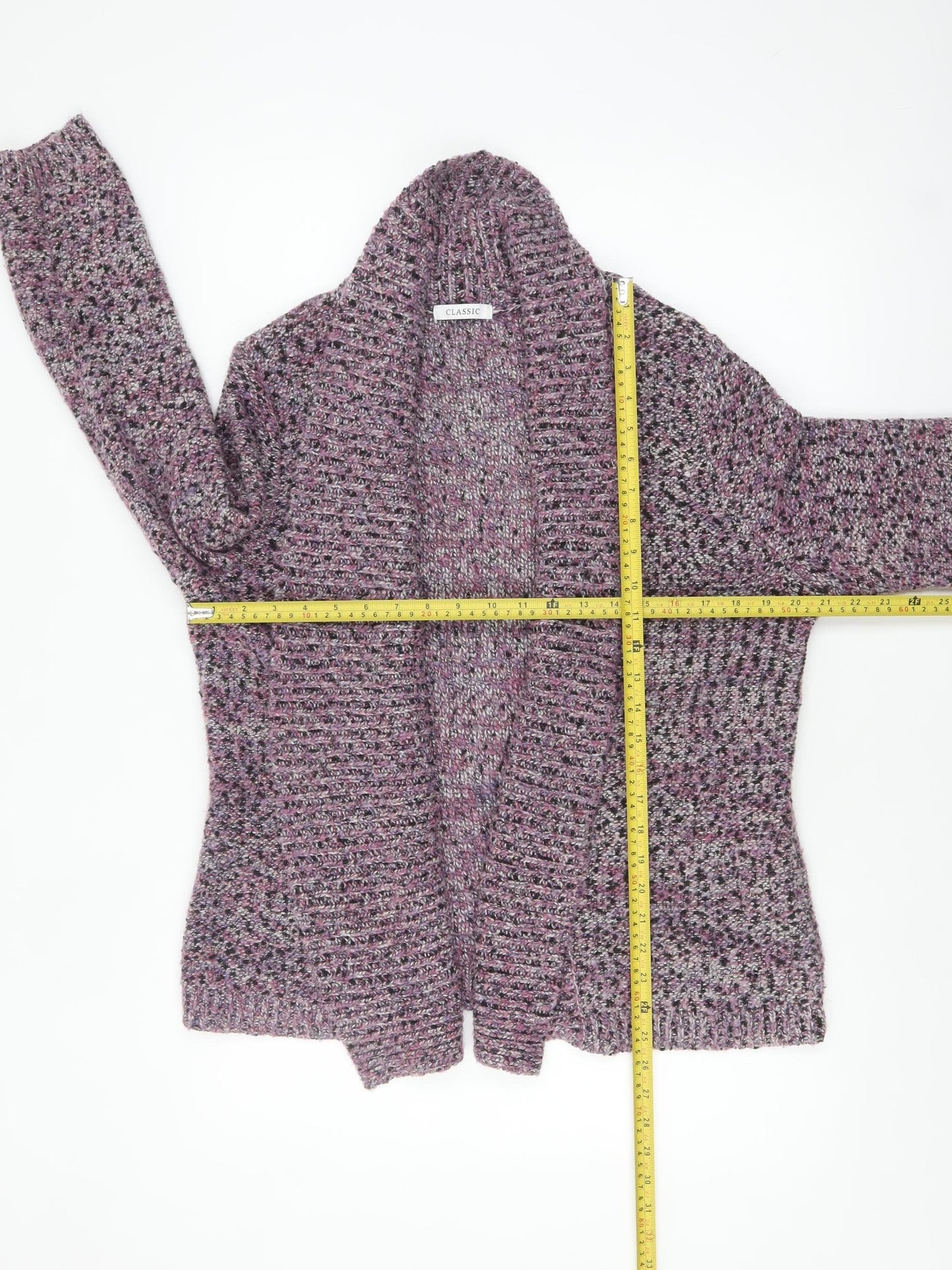 Marks and Spencer Women Lilac Mix Size 16 Open Knit Cardigan