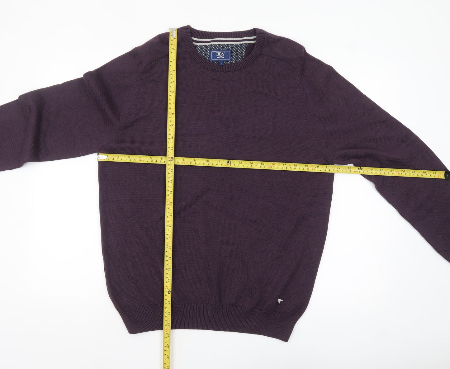 DG'S Drifter Men's Purple Cotton Acrylic Crew Neck Jumper L