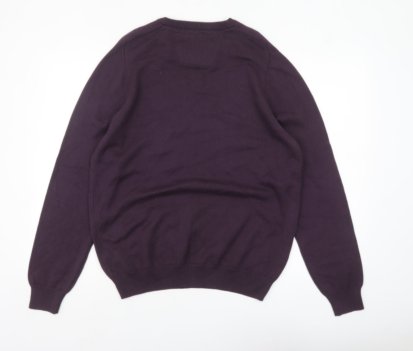 DG'S Drifter Men's Purple Cotton Acrylic Crew Neck Jumper L
