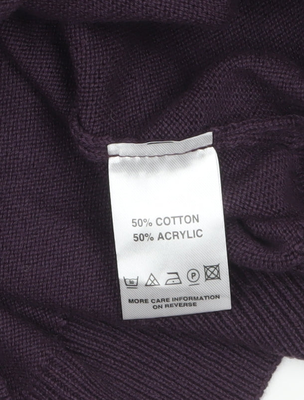 DG'S Drifter Men's Purple Cotton Acrylic Crew Neck Jumper L