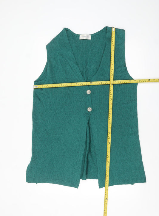 Future Lady Women's Green Sleeveless V-Neck Knit Vest XL