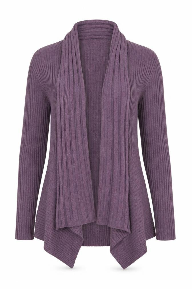 Elizabeth Scott Women's Purple Knit Cardigan S Relaxed Fit
