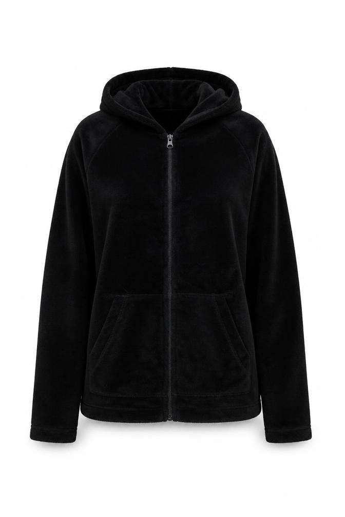 Mountain Warehouse Womens Black Fleece Full Zip Hoodie UK 8