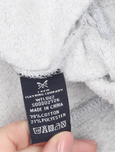 Crew Clothing Women Grey Floral Pullover Sweatshirt Size M Cotton Blend