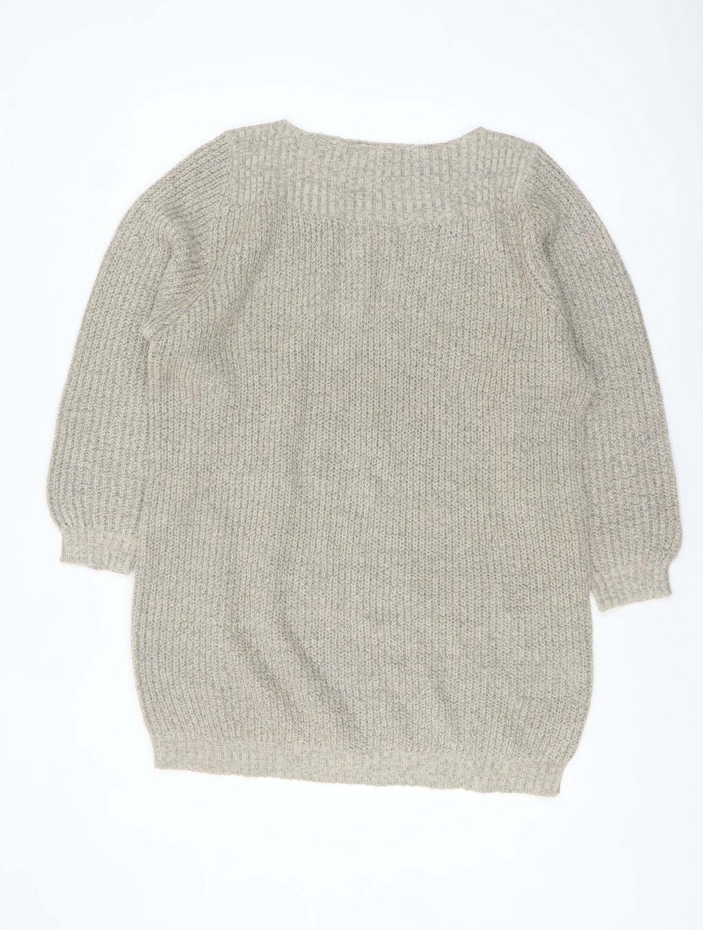 JDY Women Beige Chunky Knit Boat Neck Pullover Jumper XL
