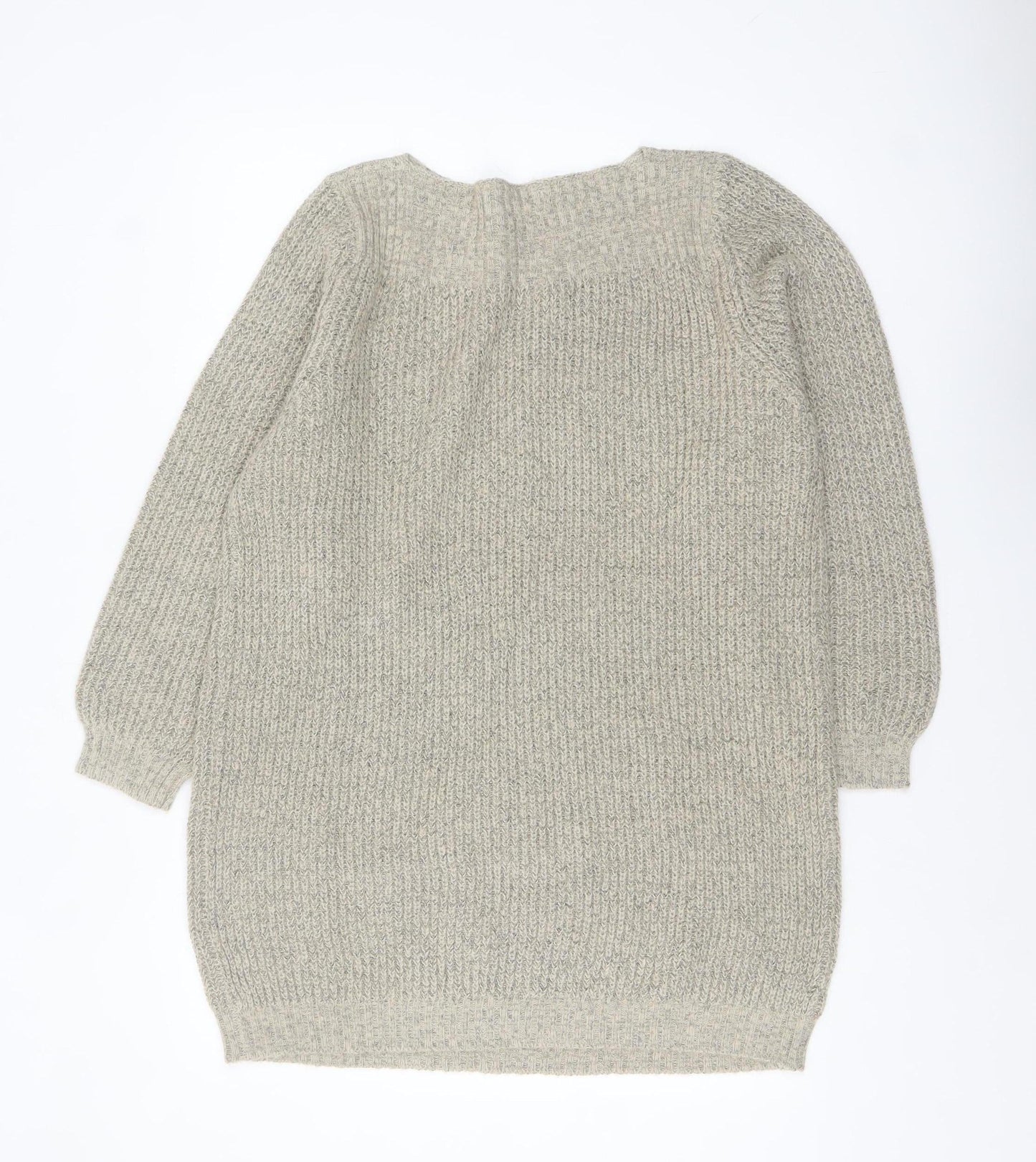 JDY Women Beige Chunky Knit Boat Neck Pullover Jumper XL