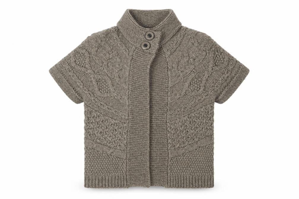 Marks & Spencer Women's Brown Short Sleeve Cable-Knit Cardigan UK 12