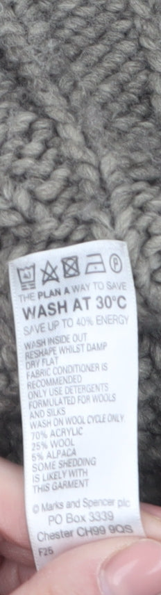 Marks and Spencer Women's Brown Short Sleeve Cable-Knit Cardigan UK 12