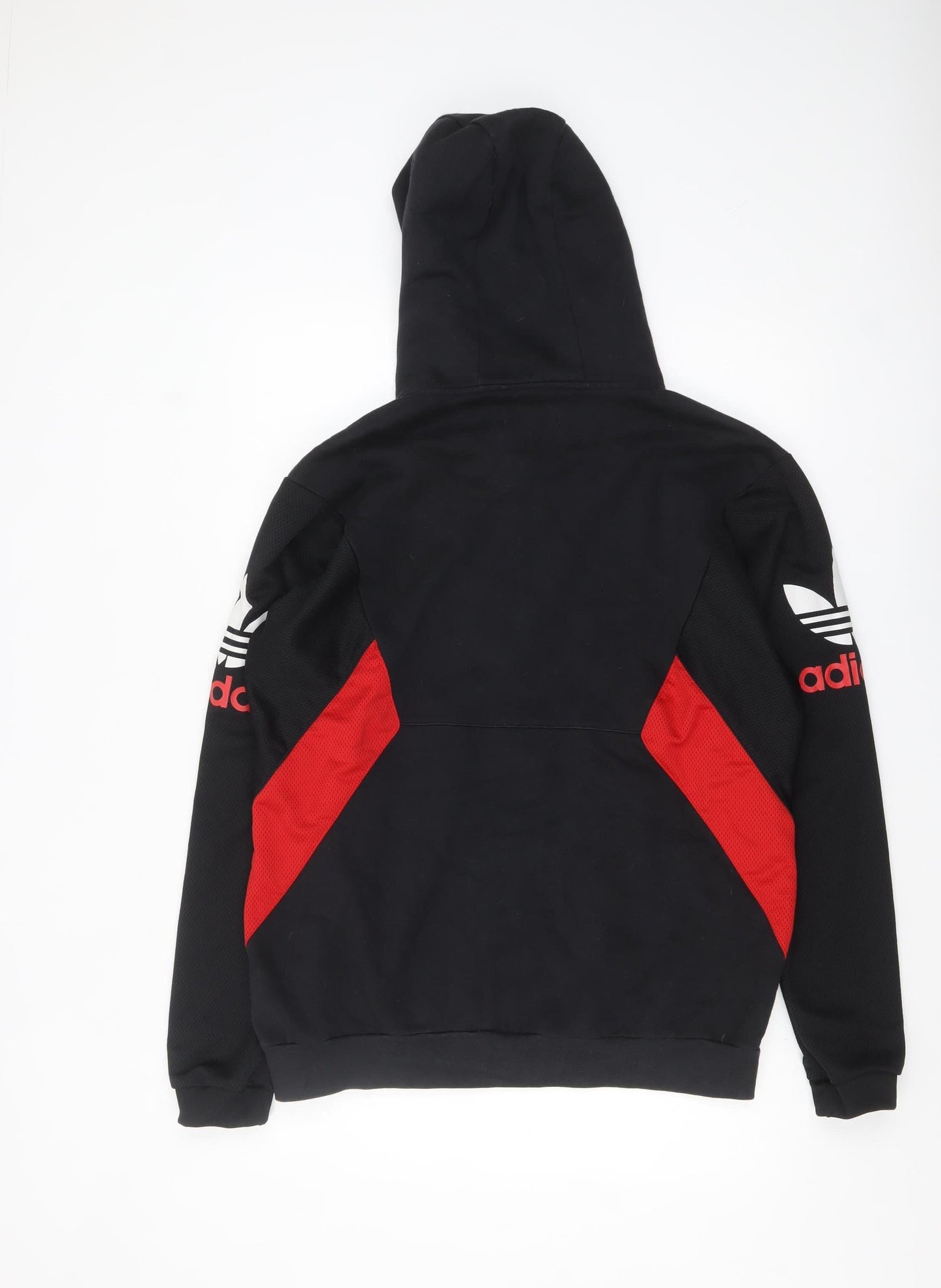 adidas Mens Black Red Full Zip Hoodie L Sportswear Fleece