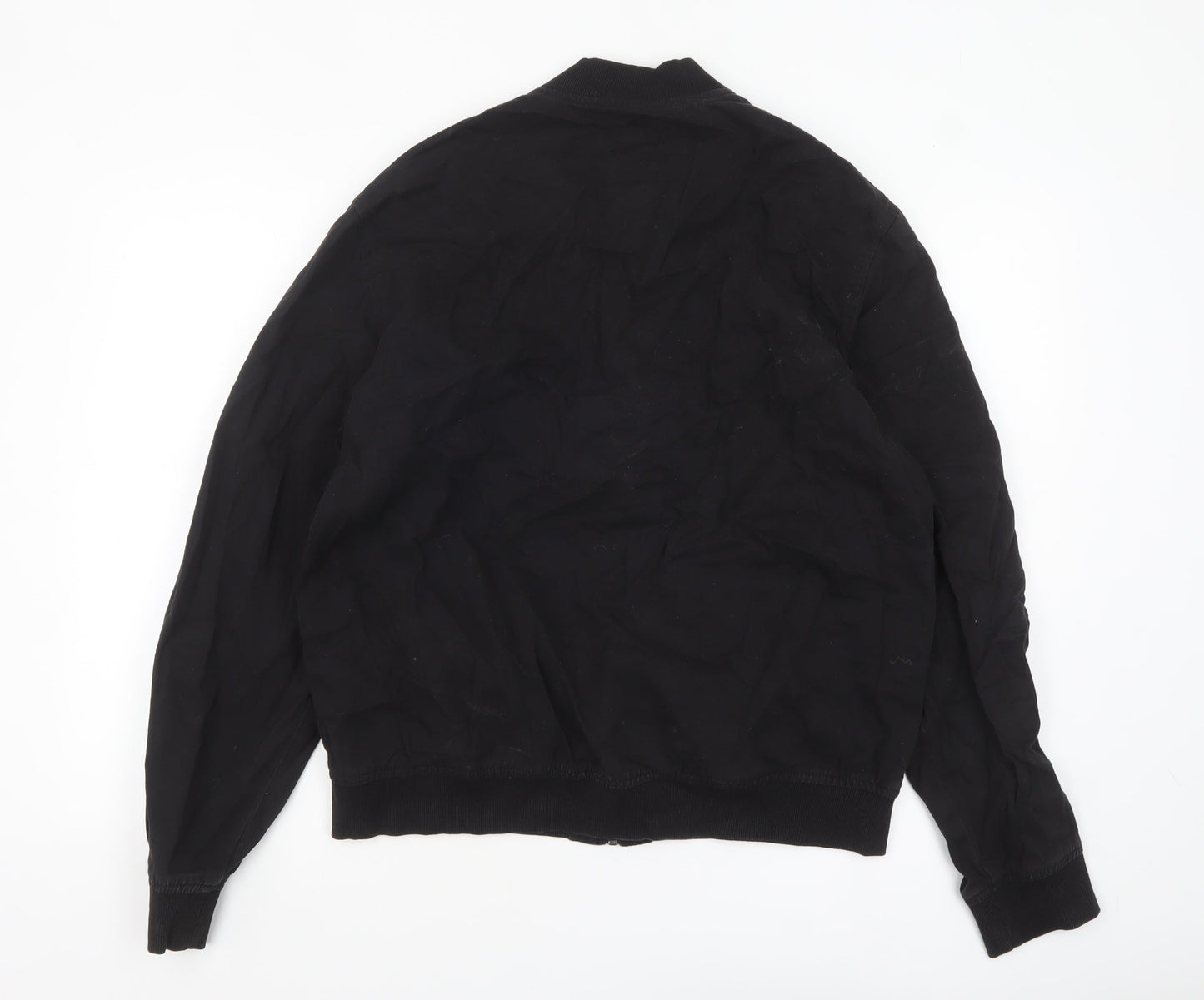 New Look Men’s Black Bomber Jacket Size M Cotton Zip Casual