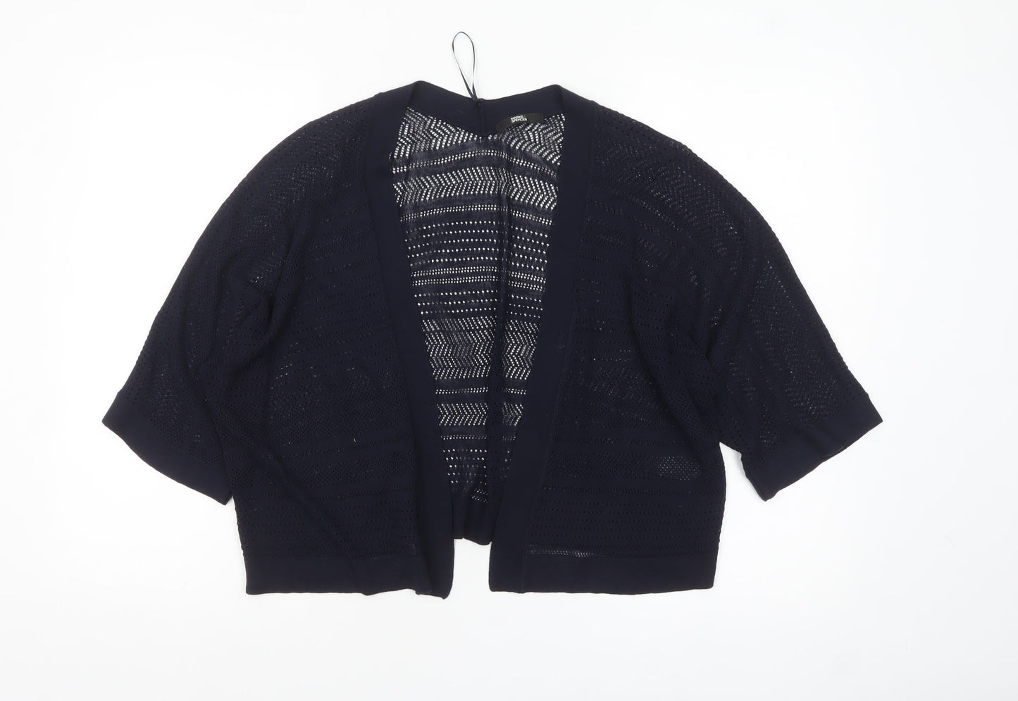 Marks and Spencer Women Blue Size 16 Open Knit Cardigan