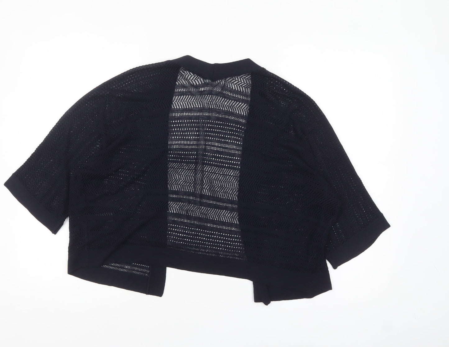 Marks and Spencer Women Blue Size 16 Open Knit Cardigan