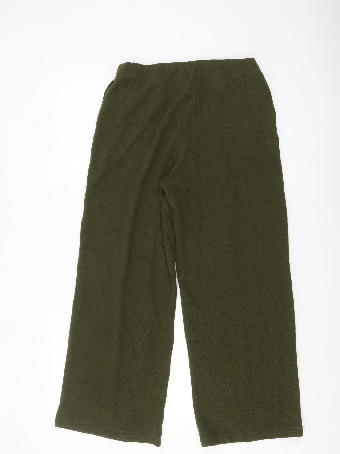 Marks and Spencer Womens Green Size 12 Regular Knit Straight Trousers