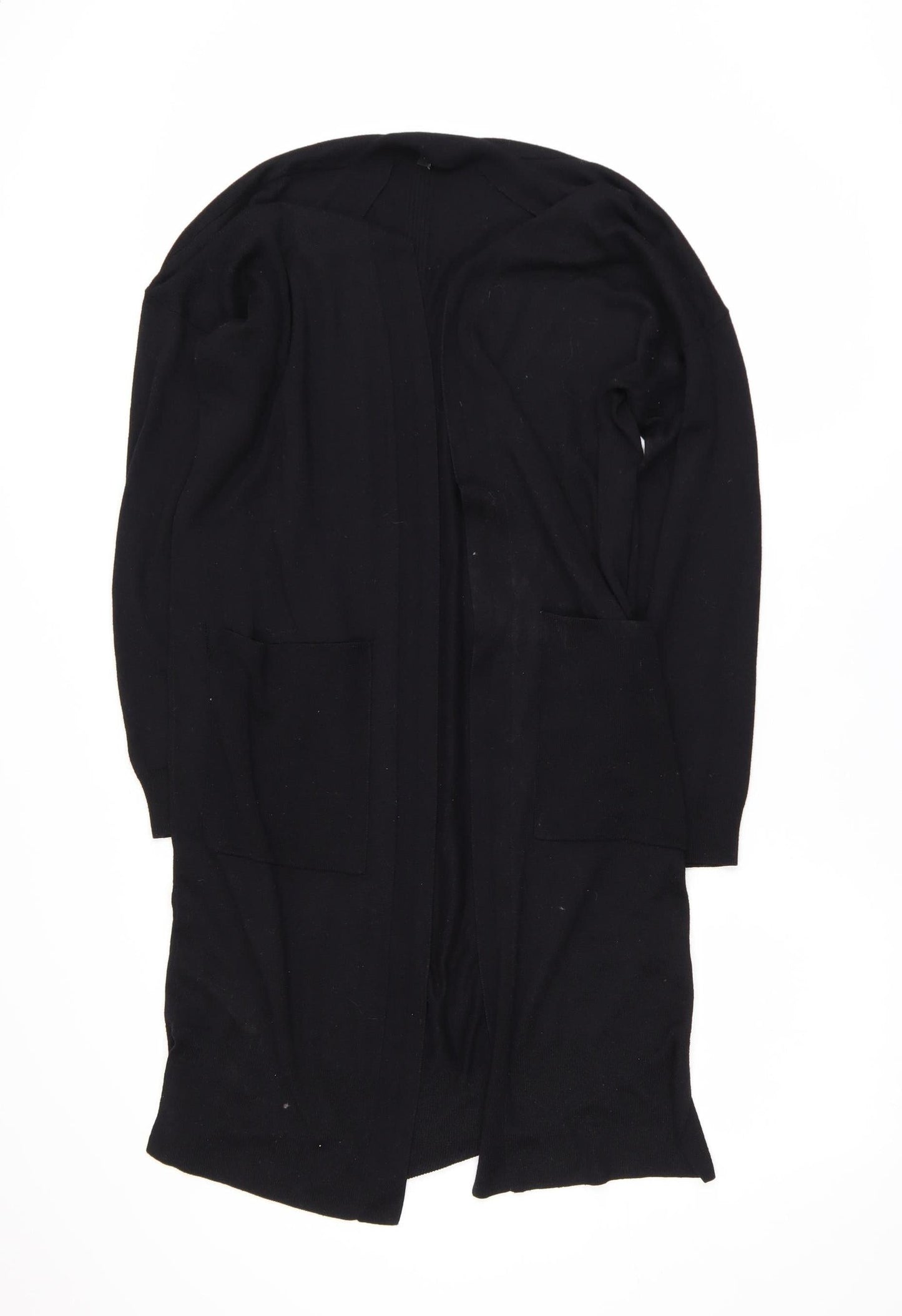 Next Women's Black Longline Open Front Knit Cardigan Size 12