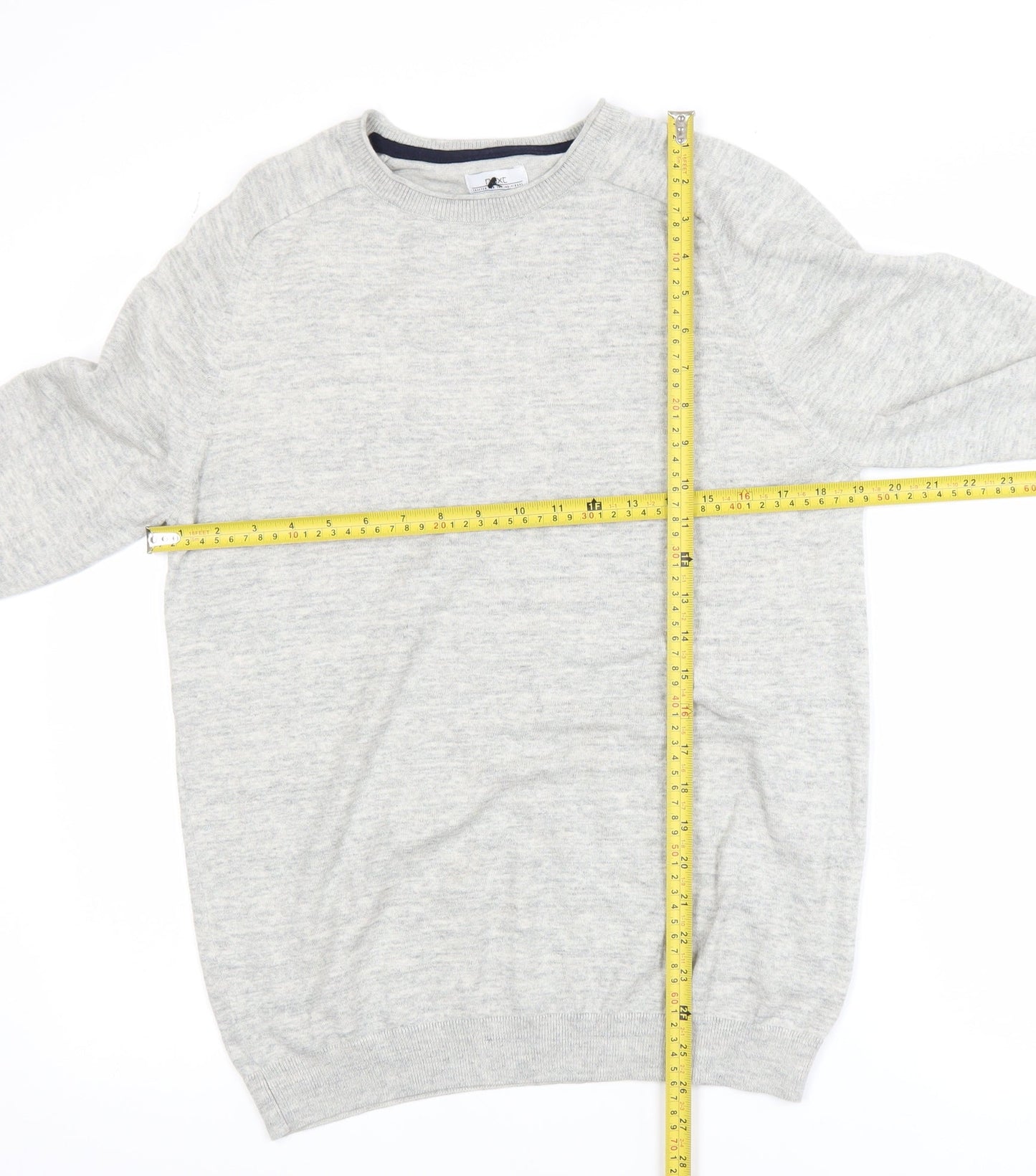 Next Men's Grey Cotton Blend Crew Neck Pullover Sweatshirt Medium