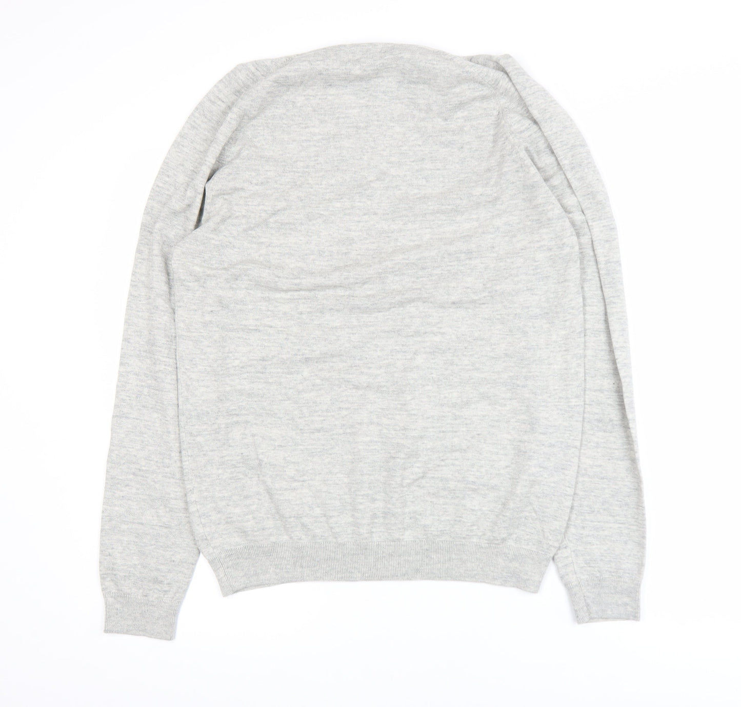 Next Men's Grey Cotton Blend Crew Neck Pullover Sweatshirt Medium