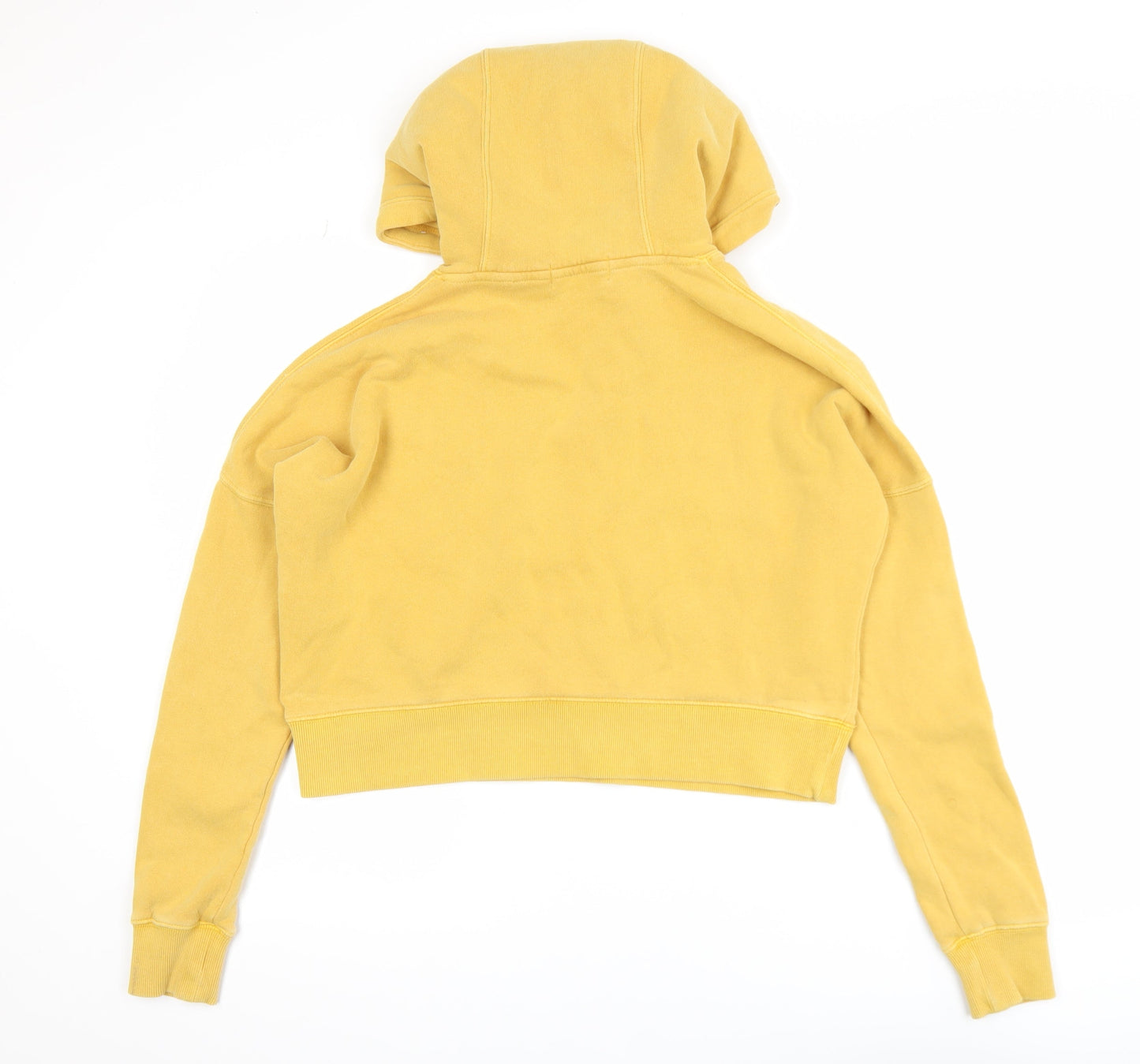 Superdry Womens Yellow Pullover Hoodie UK 8 Cotton Blend Lined Adventurewear