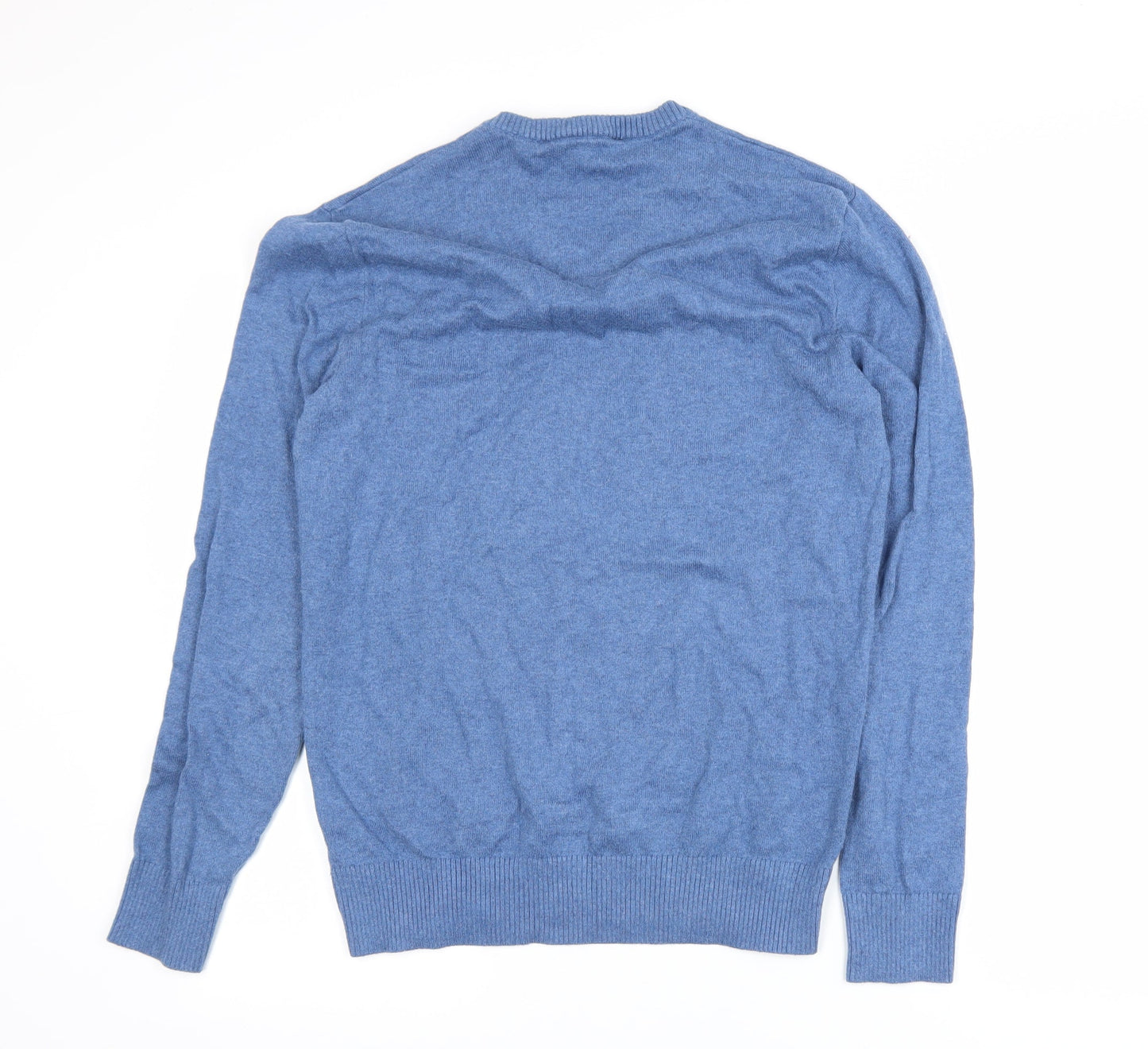 GAP Men's Blue Cotton Cashmere V-Neck Jumper Size S