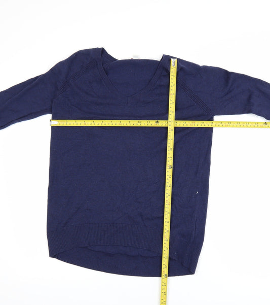 Gap Men's Blue V-Neck Pullover Jumper XS Wool Blend