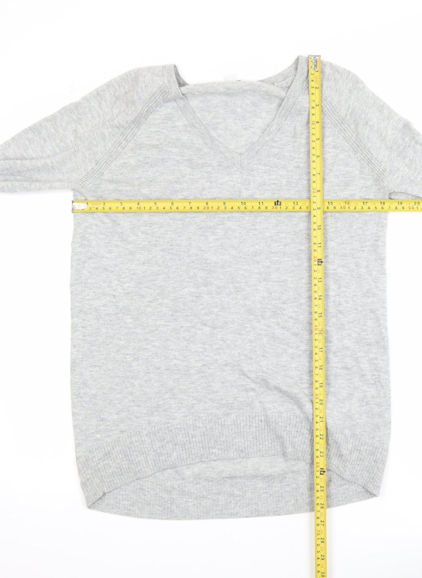 Gap Women’s Grey V-Neck Merino Wool Blend Jumper XS