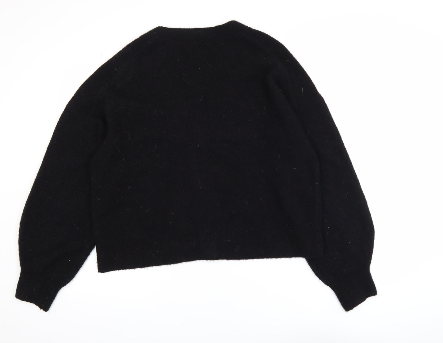 Hush Women's Black Wool Blend Button V-Neck Cardigan XL