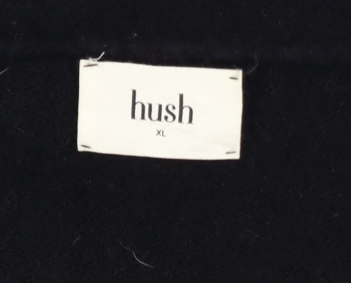 Hush Women's Black Wool Blend Button V-Neck Cardigan XL