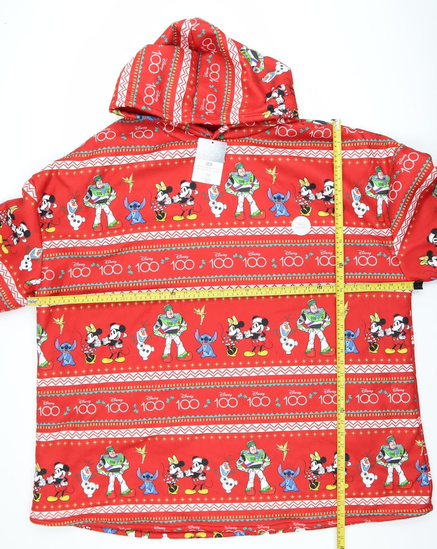 Disney Women’s Red Hooded Fleece Robe One Size Mickey & Friends Winter Nightwear