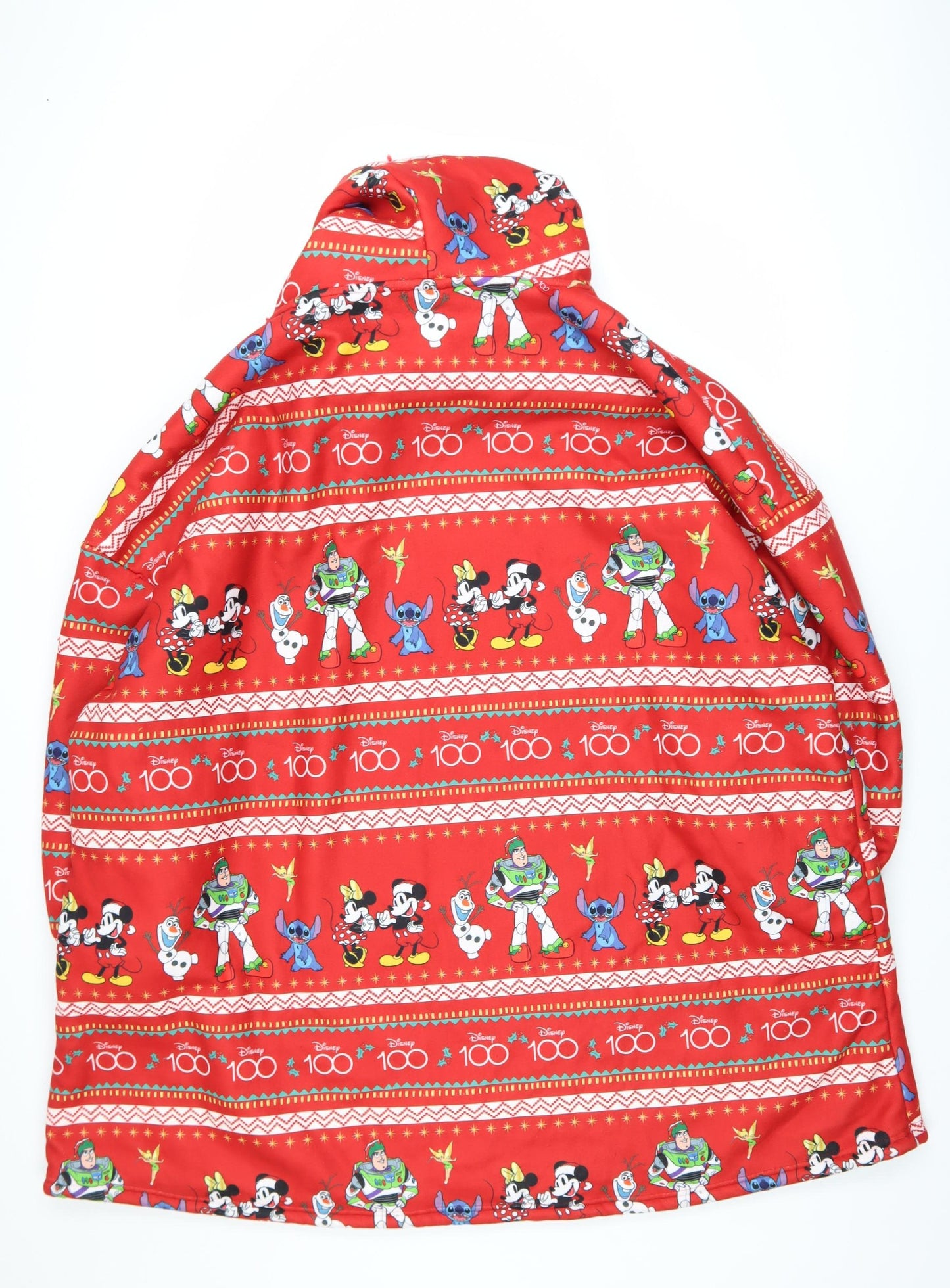 Disney Women’s Red Hooded Fleece Robe One Size Mickey & Friends Winter Nightwear