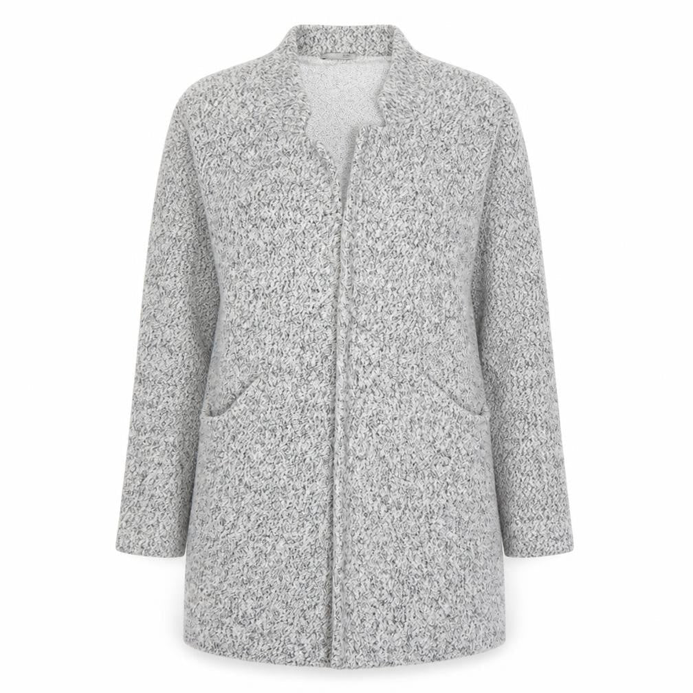 Zara Women Grey XL Chunky Knit Open Cardigan Relaxed Fit