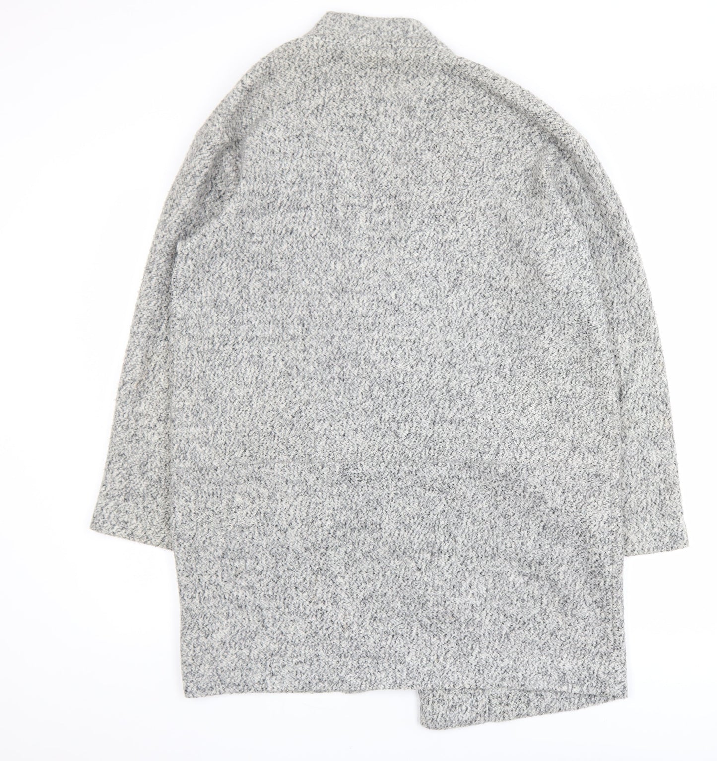 Zara Women Grey XL Chunky Knit Open Cardigan Relaxed Fit