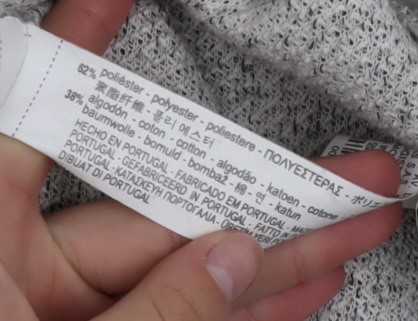 Zara Women Grey XL Chunky Knit Open Cardigan Relaxed Fit