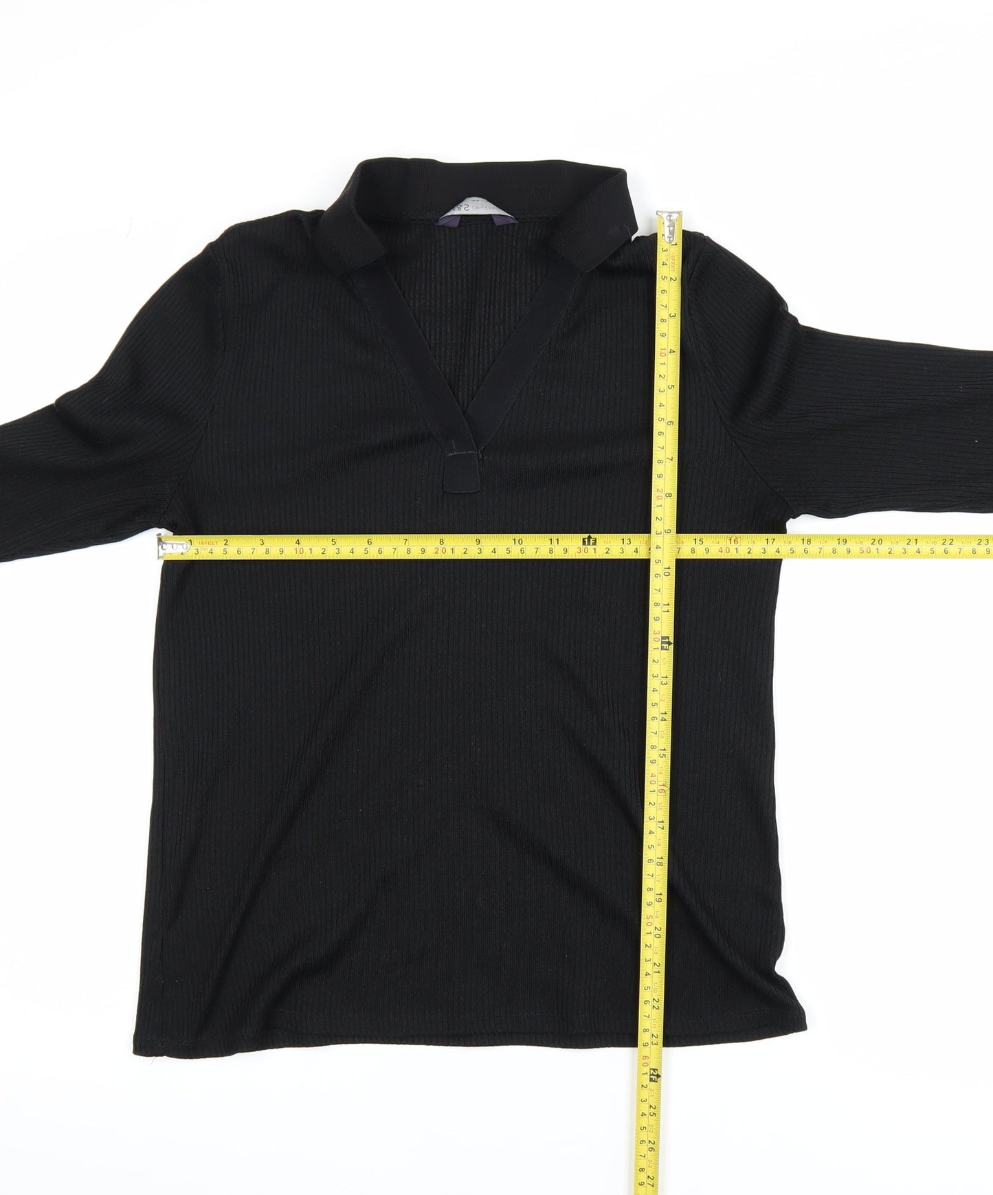 Marks and Spencer Women’s Black Long Sleeve V-Neck Jersey Blouse Size 12