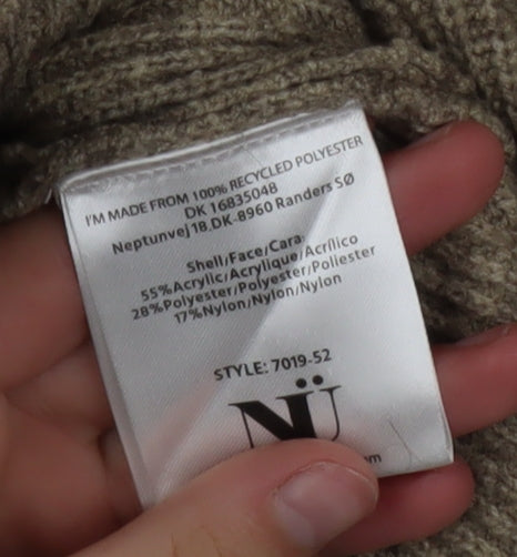 NÜ Denmark Womens Beige Roll Neck Cold Shoulder Jumper XS
