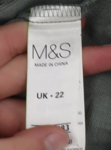 Marks and Spencer Women’s Green Linen Blazer Jacket Size 22 Classic